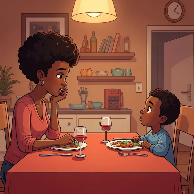 Heartfelt Talk: Black Mother's Serious Conversation with 5-Year-Old Son