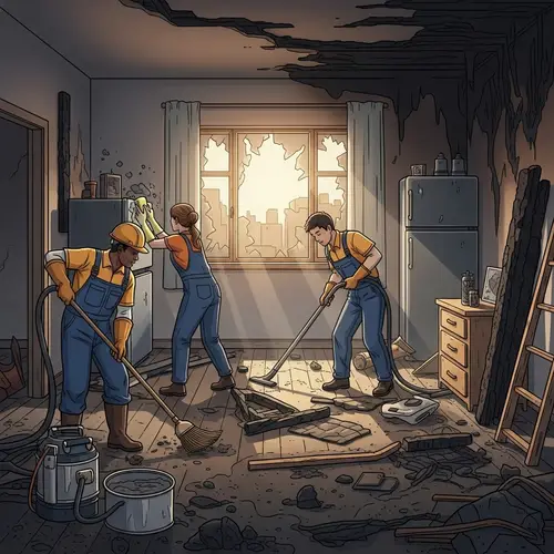 Fire Damage Restoration Experts: Cleanup Process Illustration