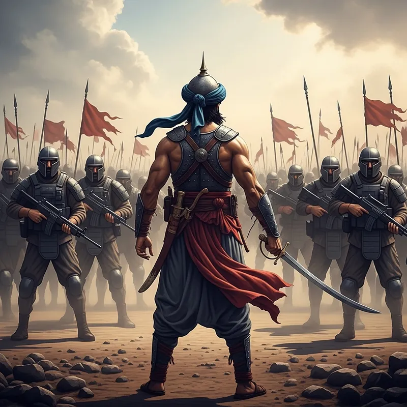 Courageous South Asian Soldier Faces Modern Middle-Eastern Army