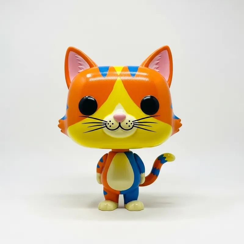 Colorful Homemade Cat Funko Pop Figurine