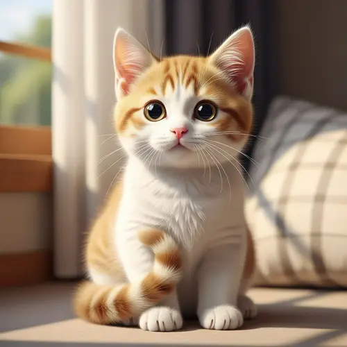 Adorable Fluffy Feline with Bright Eyes | Cute Cat