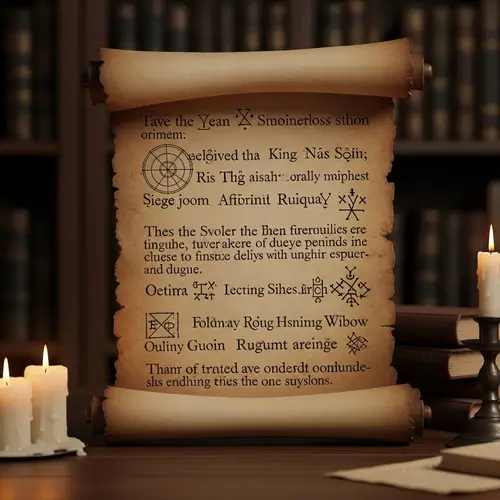 Ancient Scroll Wisdom | Hand-Drawn Symbols & Aged Ink