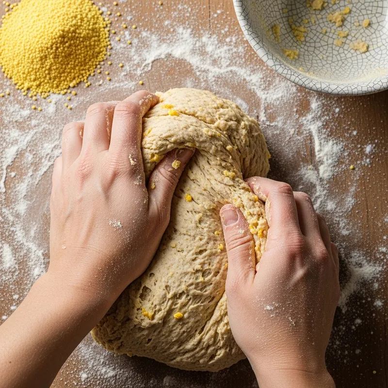 Kneading Millet Flour Dough | Healthy Baking Ingredients