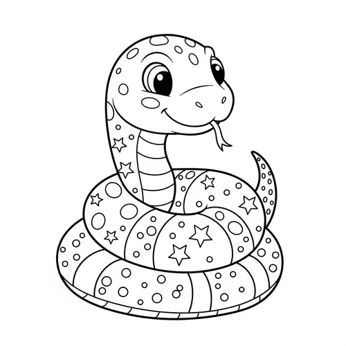Cute Snake Coloring Book: Playful & Educational Illustration