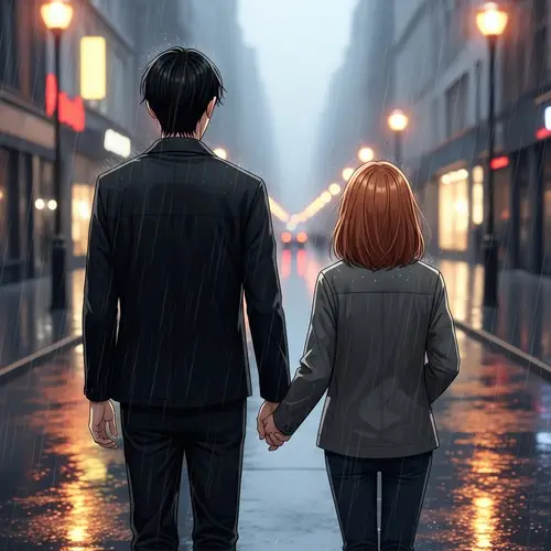 Romantic Rainy Day Walk | Couple Holding Hands in the Rain