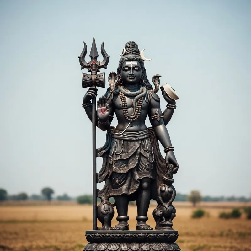 Mahadev Status: Hindu Deity Symbol with Trident & Accessories