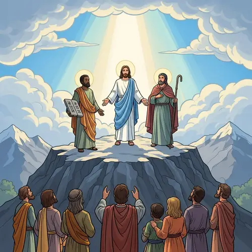 Transfiguration on Mount Tabor: Jesus, Moses, Elijah - Diverse Representation