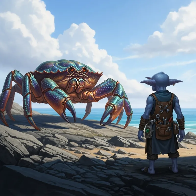 Giant Crab Protects Blue Goblin Artificer | Fantasy Encounter