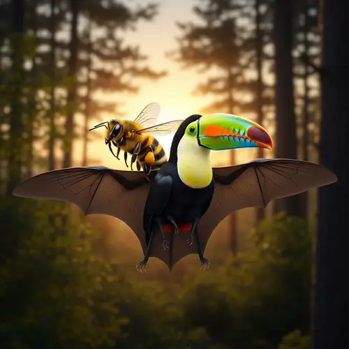 Hybrid Creature of Bee, Vampire Bat, and Toucan