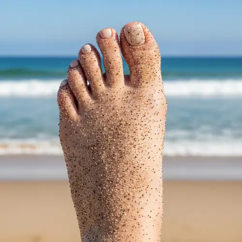 Elegant and Carefully Maintained Foot on Tranquil Beach