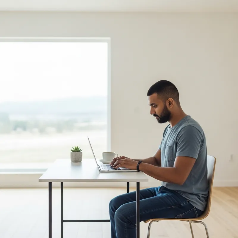 Digital Nomad Embracing Minimalist Lifestyle