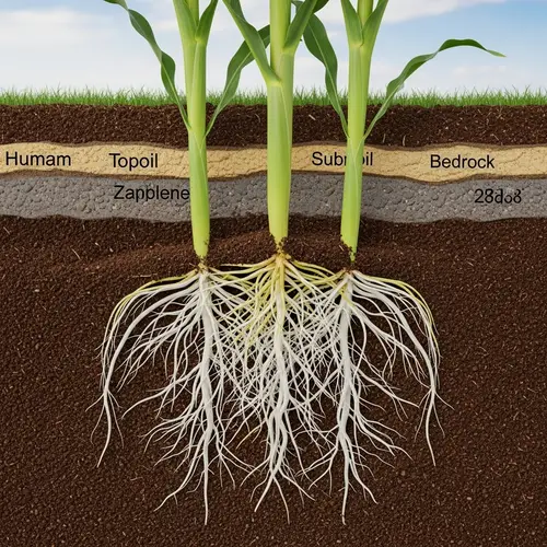 Detailed Close-Up View of Robust Corn Root System