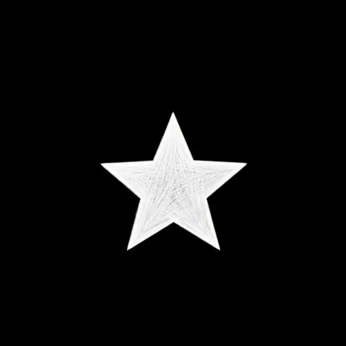 White Star on Black Background - Pencil Drawing Art