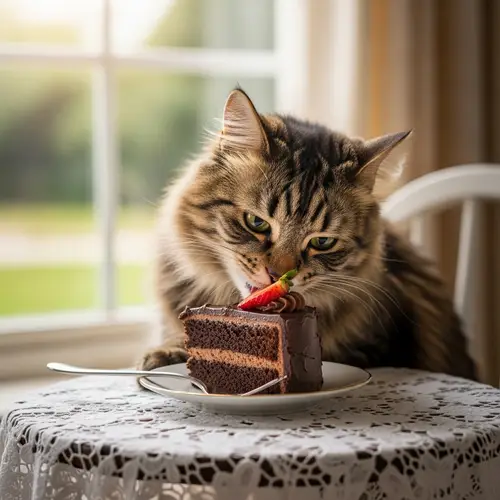 Cat Eating Cake - Cute and Funny Moment