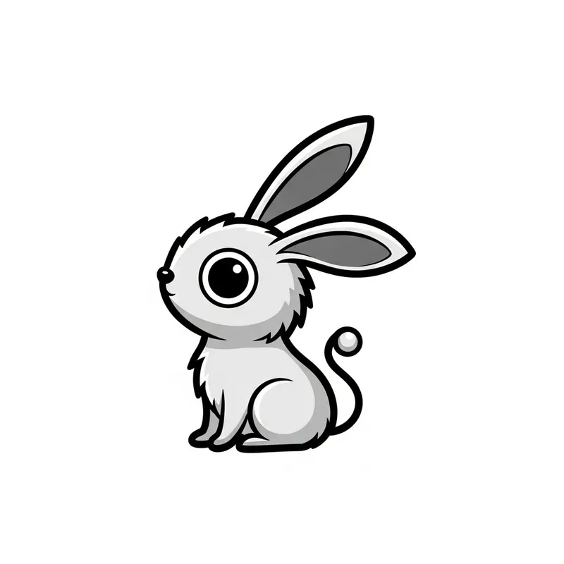 Cute Monochromatic Magical Creature Logo