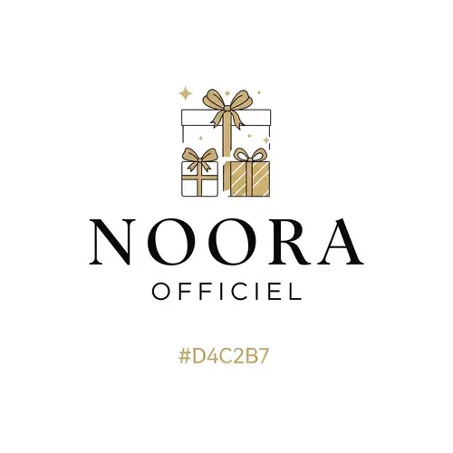 Chic & Playful Noora Officiel Gift Box Brand in Beige, White & Gold