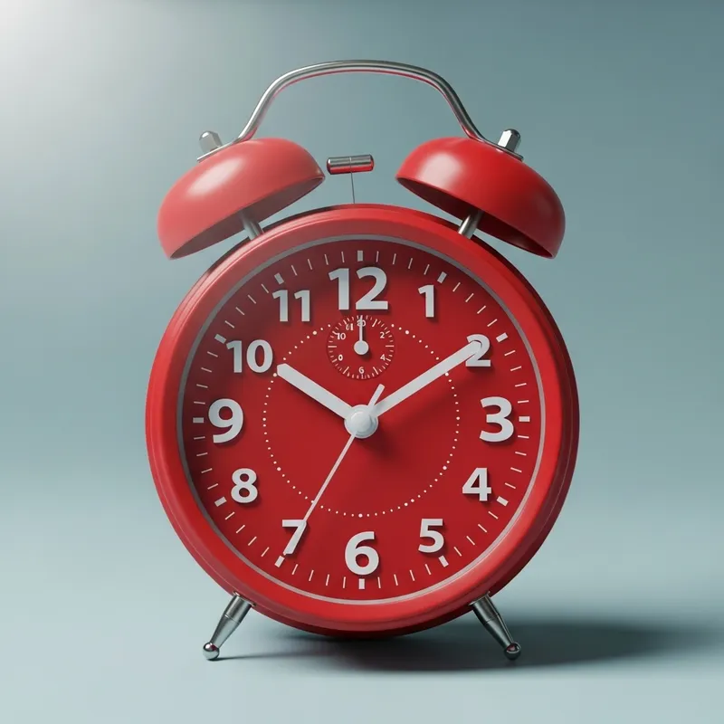 Red Alarm Clock - Attention Timepiece