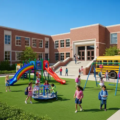 Diverse Elementary School Playground| Fun Learning Environment