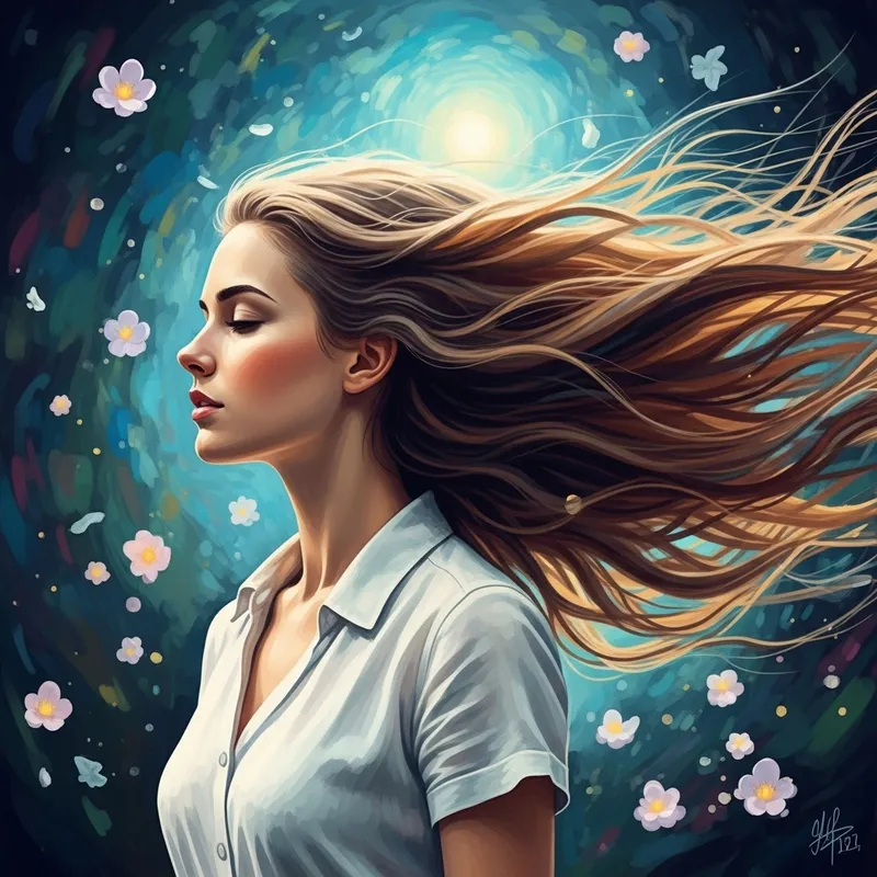 Surreal Ethereal Woman: Impressionist Digital Art