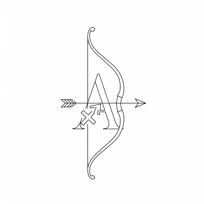 Elegant Sagittarius Tattoo Design with Bow and Arrow