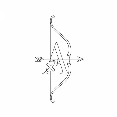 Elegant Sagittarius Tattoo Design with Bow and Arrow