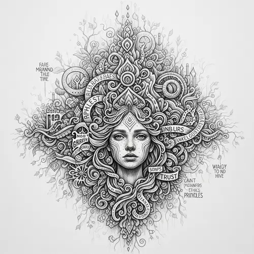 Self-Awareness and Trust: Profound Pencil Sketch with Deep Meaning