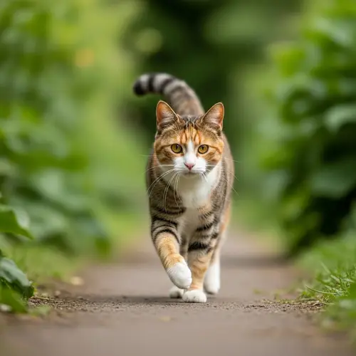 Cat Walking in Motion - Cute Feline in Action