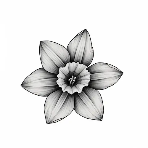 Minimalist Narcissus Flower Tattoo Design
