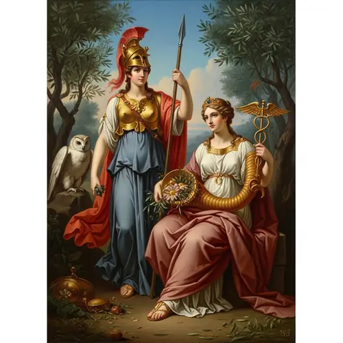 Athena & Concordia: Classical Oil Painting by Rubens