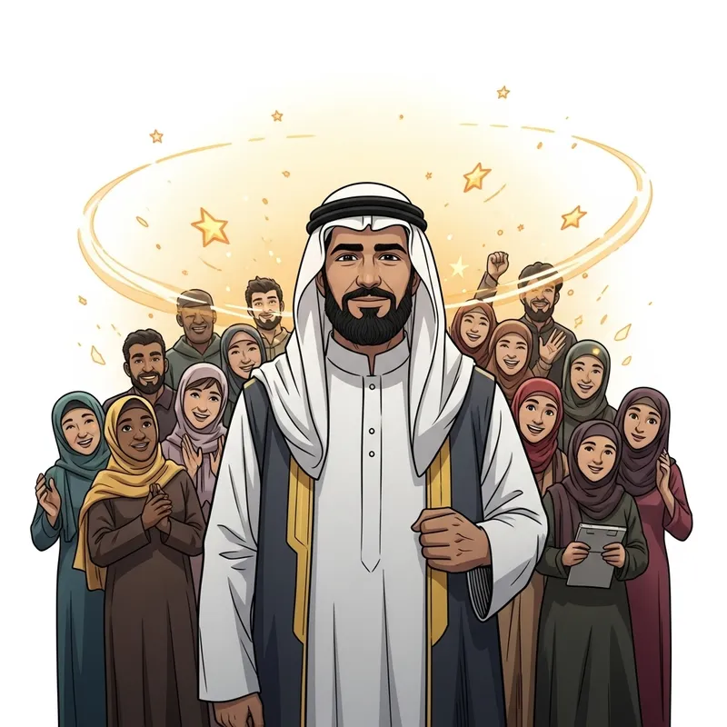 Inspirational Middle Eastern Hero Illuminated by Stars