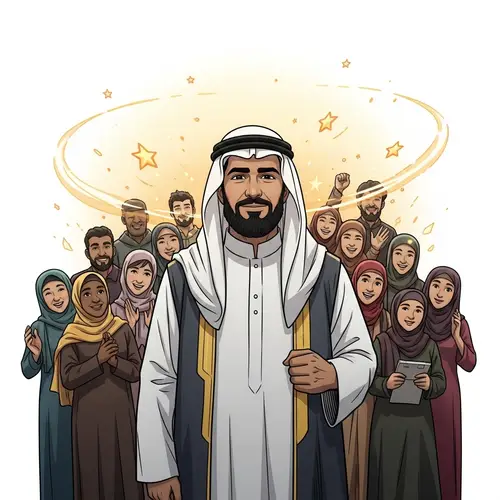 Middle Eastern Hero Inspiring Trust and Admiration