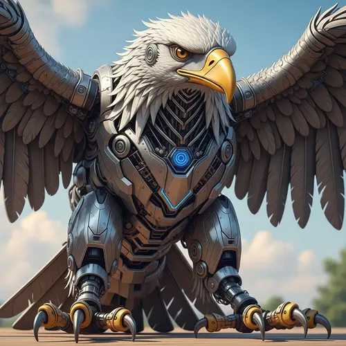 Robotic Eagle Display - Modern Technology Reflecting Nature's Majesty