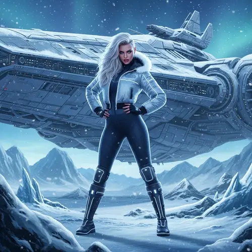 Futuristic Winter Style with Platinum Blonde Woman | Creative Sci-Fi Art