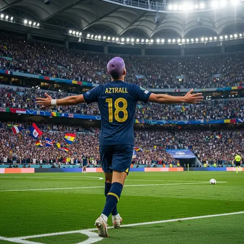 Aztrall: Star Soccer Player with Purple Hair