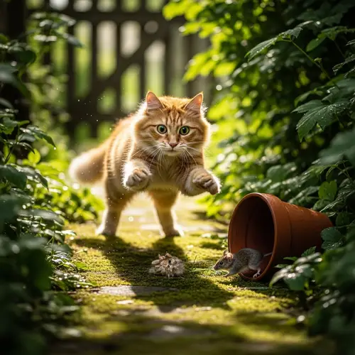 Playful Cat Chasing Mouse - Exciting Cat and Mouse Chase