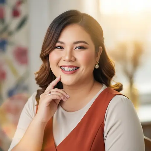 Plus Size Woman Smiling with Braces - Confidence in Style