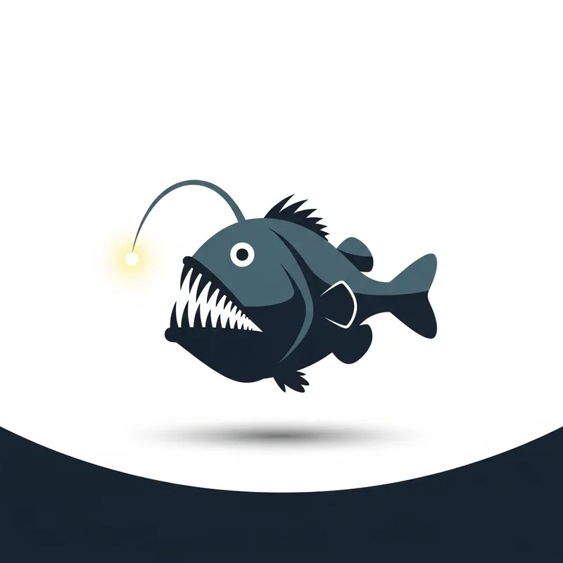 Minimalist Anglerfish Logo Design | Dive into Creativity
