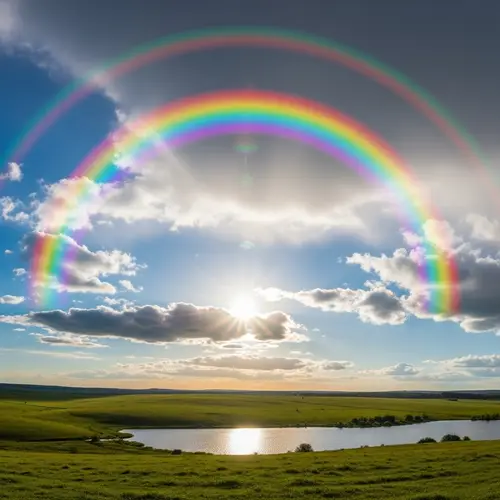 Vibrant Rainbow in Serene Sky - Beautiful Nature Scene
