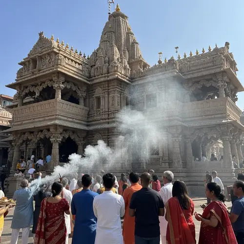 Temple Pooja India | Enchanting Scene with Sambrani Stems Smoke