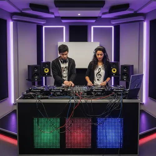Cutting-Edge DJ Studio - Energetic Music Environment