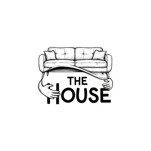 Hand-Drawn Logo Design with Sofa for The House