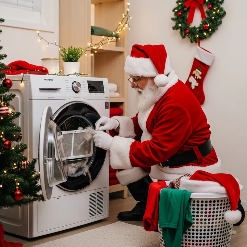 Santa Claus Cleaning in Christmas