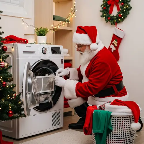 Santa Claus Cleaning Drum Washing Machine | Christmas