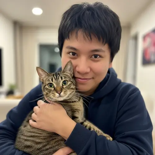 Personal Photograph with Charming Domestic Cat