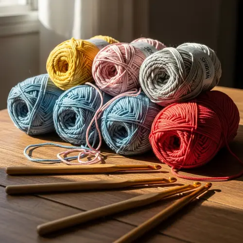 Colorful Crochet Yarn Still Life | Creative Yarn Arrangement