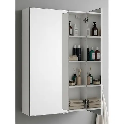 Elegant Two-Door Mirrored Bathroom Cabinet