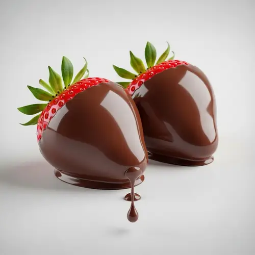 Dark Chocolate Covered Strawberries with Dripping Drop