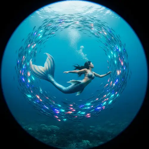 Enchanting Underwater Fantasy with a Mermaid