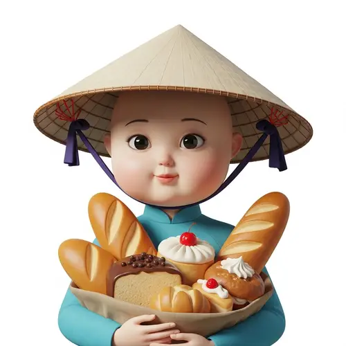 Captivating Female Character in Vietnamese Conical Hat | Breads and Cakes Lover