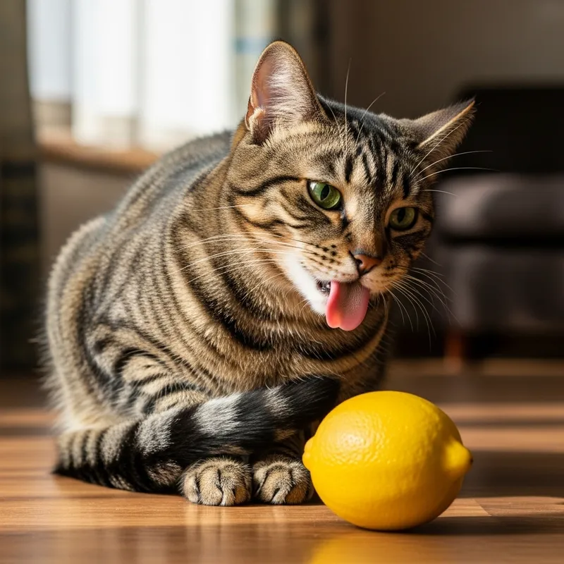 Adorable Cat Eating Lemon | Cute Feline Image Adorable Cat Eating Lemon | Cute Feline Image